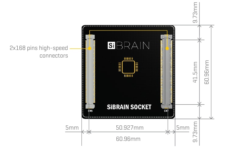 Mechanical Drawing - Mikroe SiBRAIN Card for PIC18F85K90